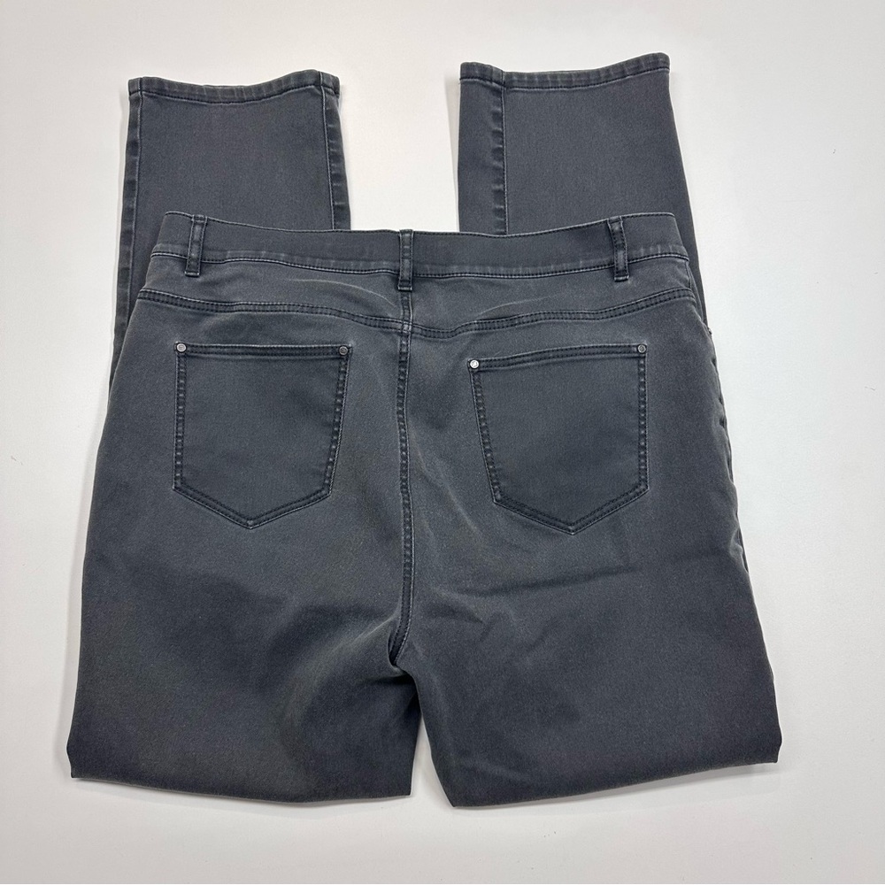 Lafayette 148 New York Dark Gray Classic Straight Leg Thompson Jean Pant Size 10 - Picture 3 of 9